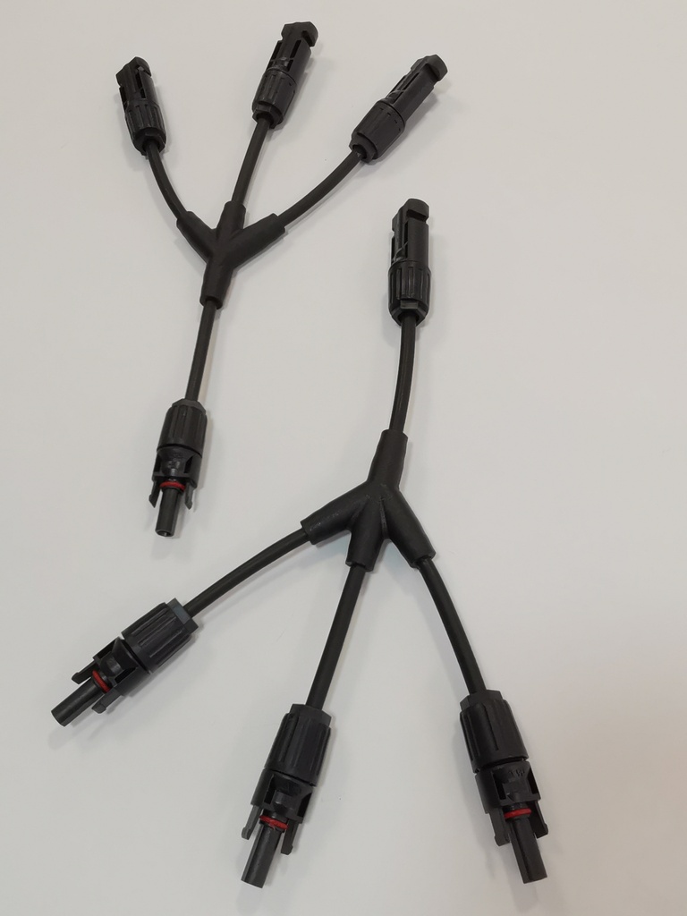 (MC4-Y-3) PAREJA DE CONECTORES MULTICONTACTO MC4 TIPO &quot;Y&quot; 1 A 3 VIAS PARA PANEL SOLAR