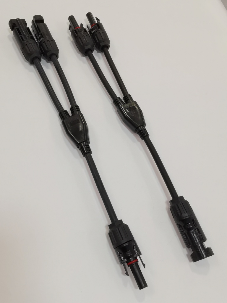 (MC4-Y-2) PAREJA DE CONECTORES MULTICONTACTO MC4 TIPO &quot;Y&quot; 1 A 2 VIAS PARA PANEL SOLAR