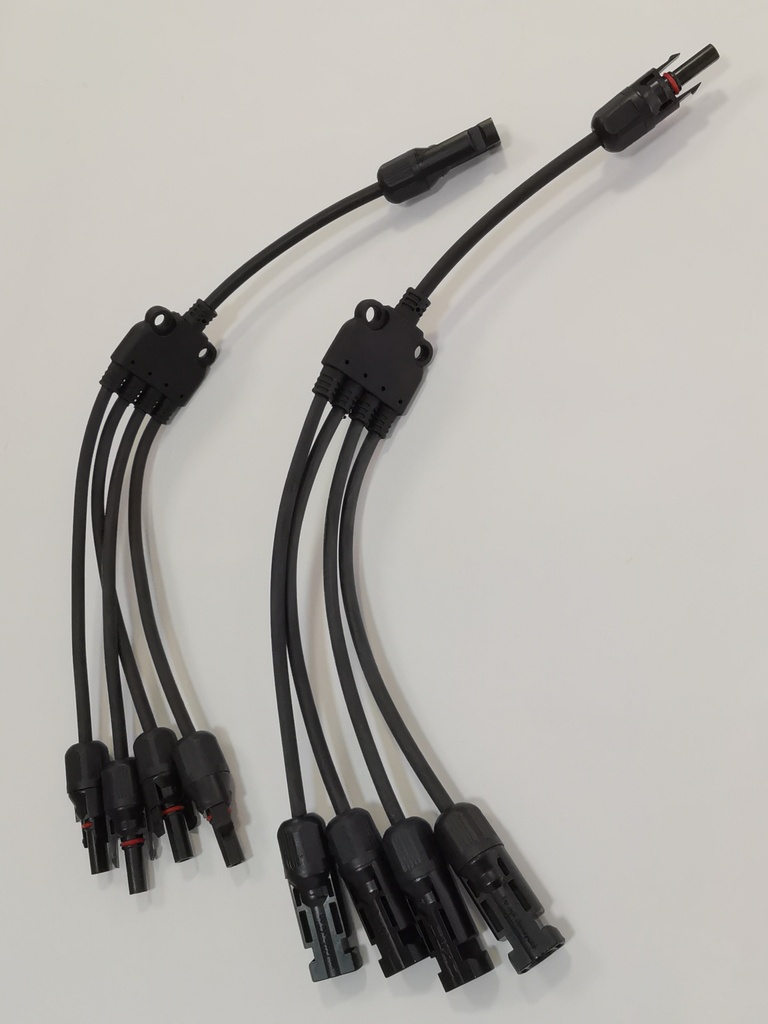 (MC4-Y-4) PAREJA DE CONECTORES MULTICONTACTO MC4 TIPO &quot;Y&quot; 1 A 4 VIAS PARA PANEL SOLAR