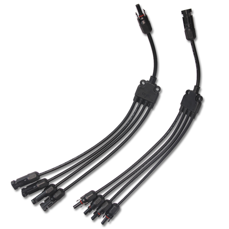 (MC4-Y-4) PAREJA DE CONECTORES MULTICONTACTO MC4 TIPO &quot;Y&quot; 1 A 4 VIAS PARA PANEL SOLAR
